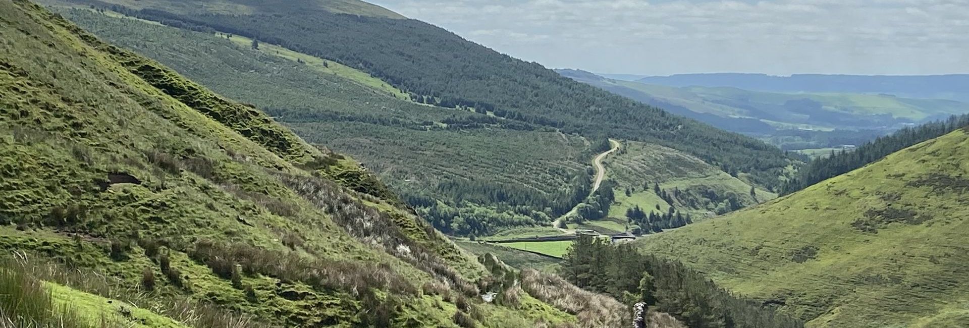 Green mountains near the Inn at Whitewell, Forest of Bowland, Lancashire