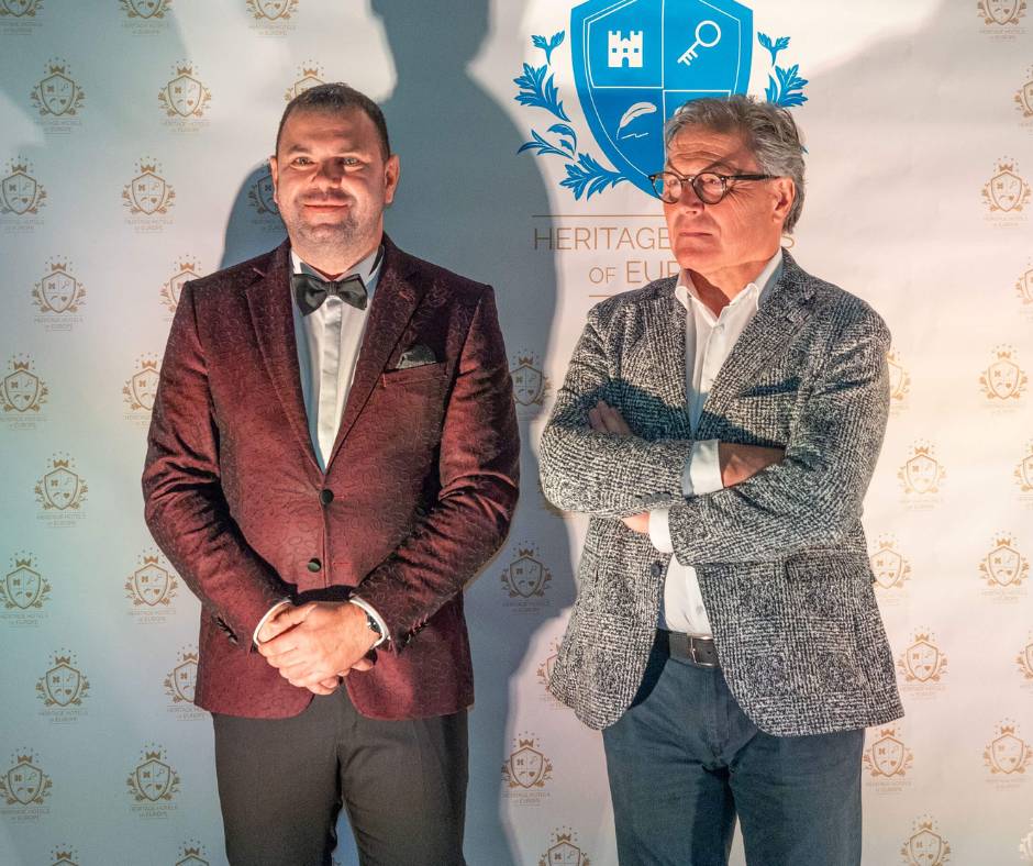 Heritage Hotels of Europe Awards Ceremony 2023, president Jan Svoboda (left), Franz Ladinser, president of Schlosshotels & Herrenhäuser